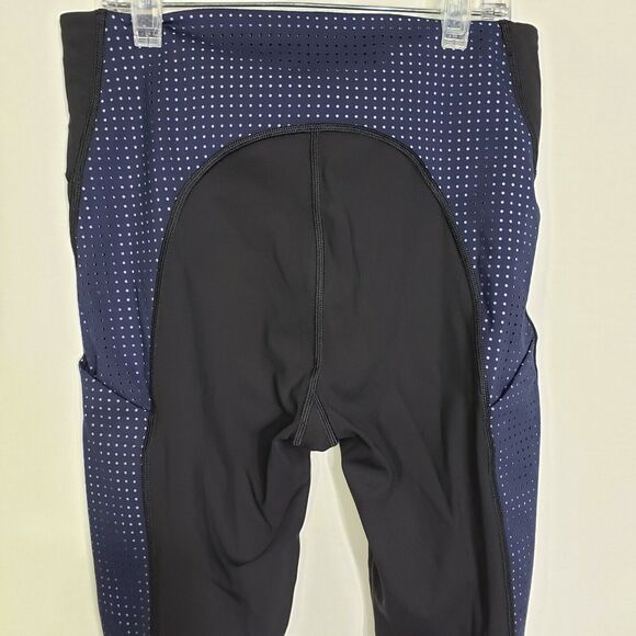 Athleta Womens Tights Small Ultimate Stash Pocket Colorblock Laser Cut 7/8 Blue - Picture 6 of 12